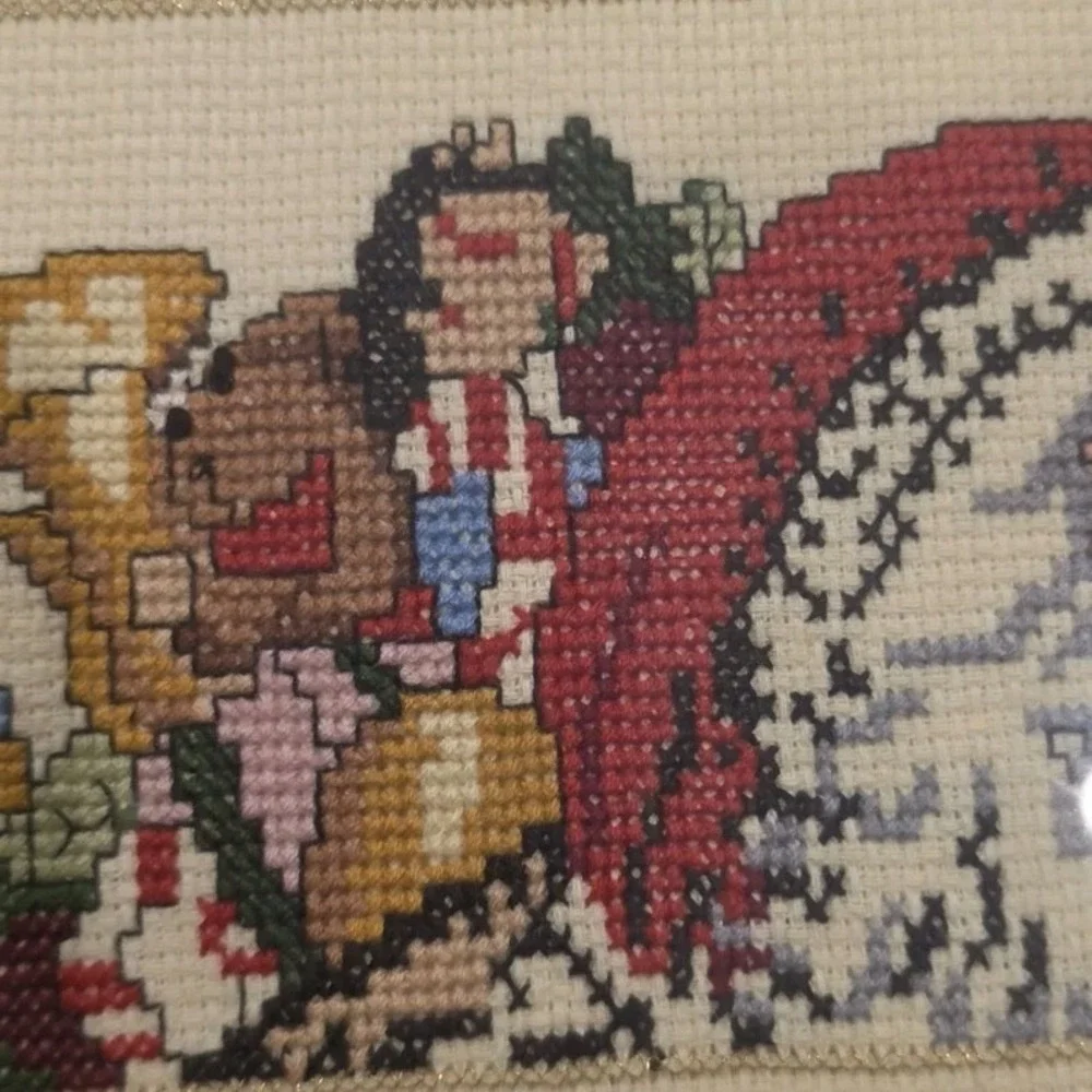 Christmas Twas the Night Before Christmas Needlepoint Wall Decor Handmade
